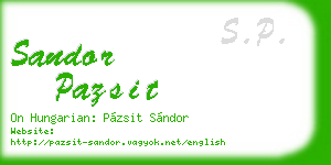 sandor pazsit business card